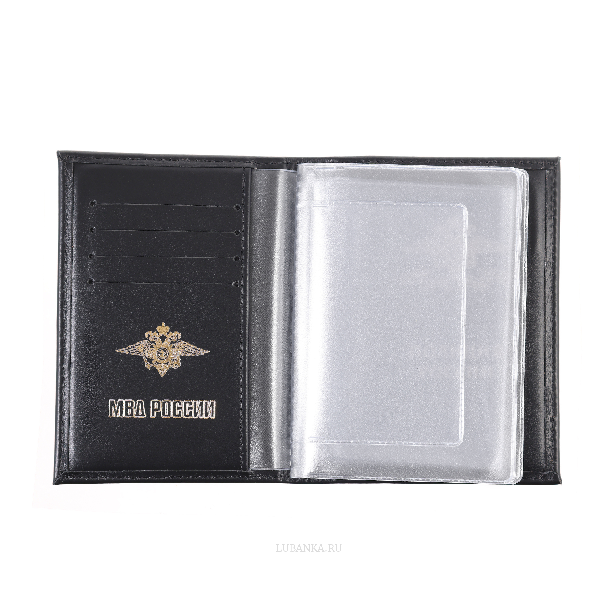 Обложка для автодокументов Полиция с картхолдером черная