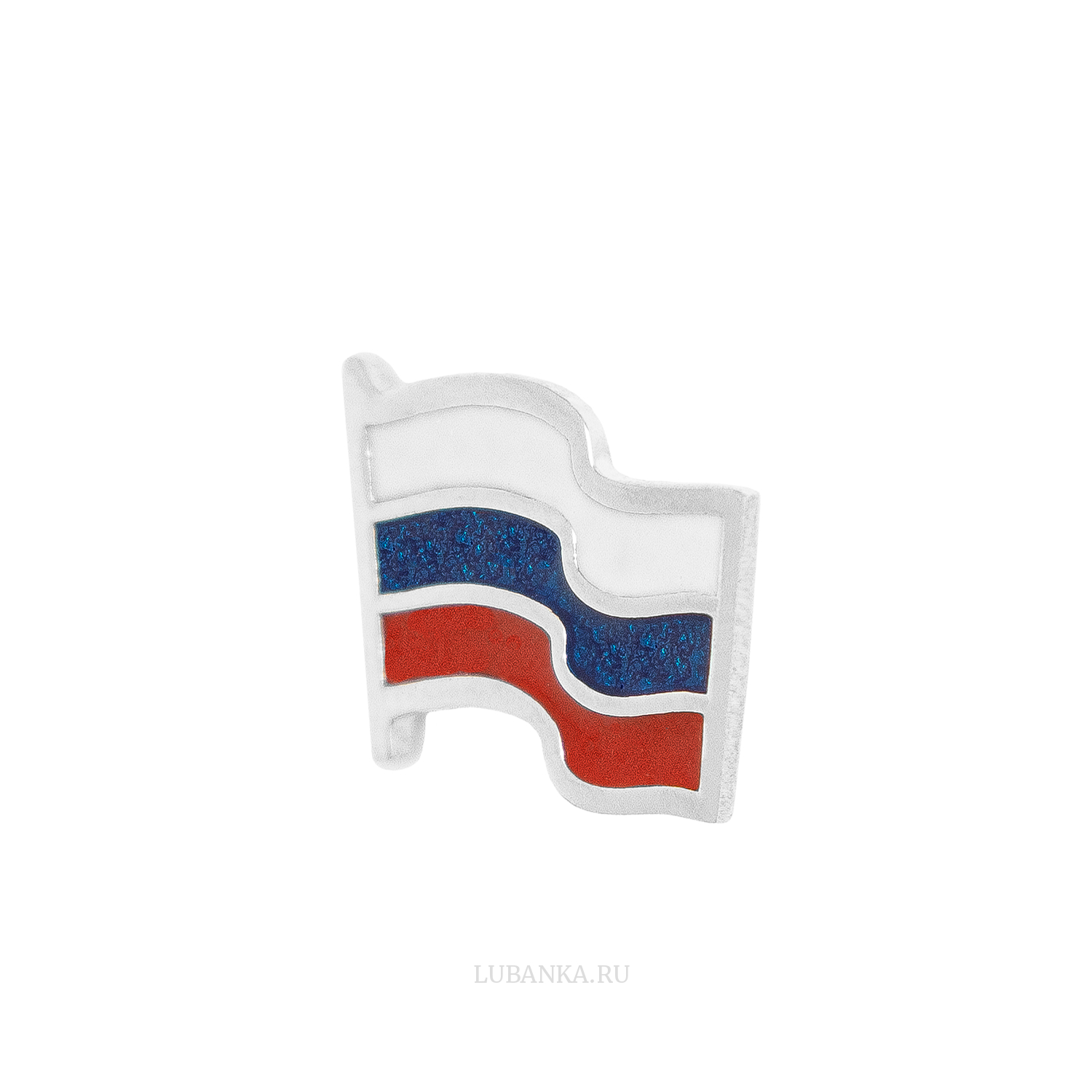 Значок Флаг России серебро
