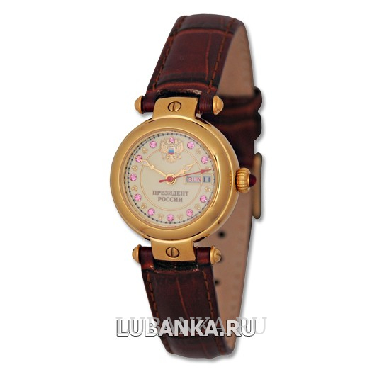 Наручные часы Президент России женские красные стразы