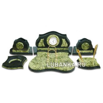 Настольный набор для руководителя «Часы» из камня